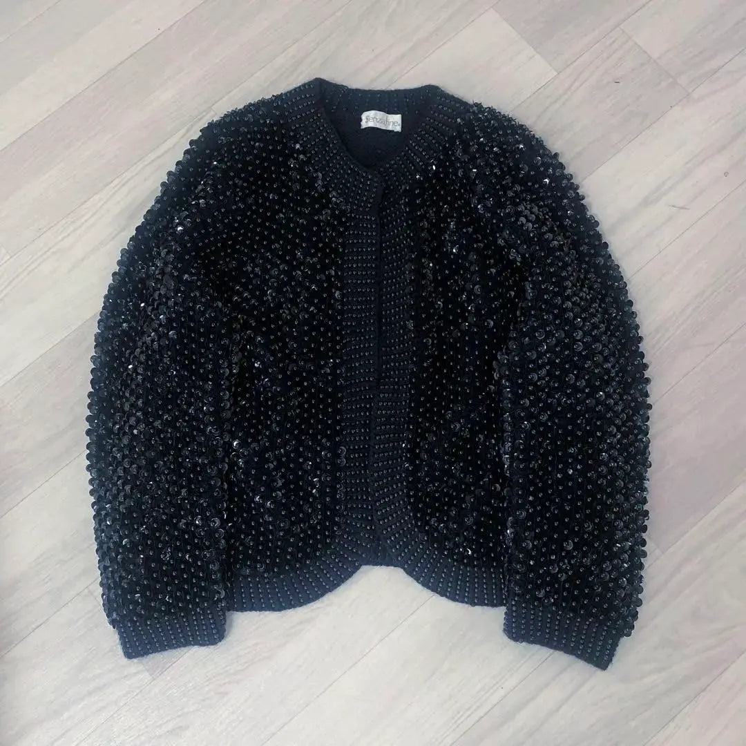 Showa Retro Sequin Peas Cardigan