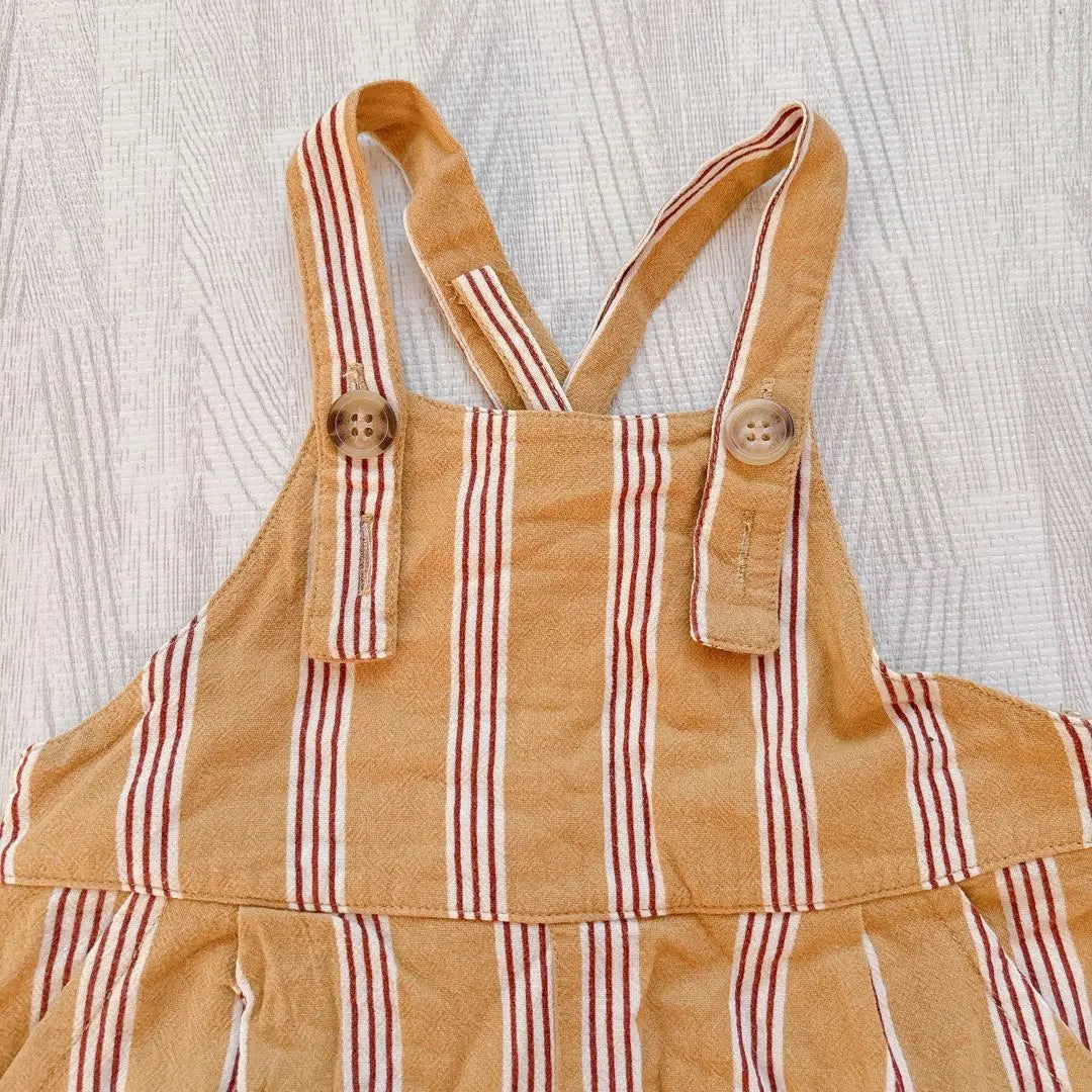 Birthday Taterate Overalls Romper Stripe Yellow 80