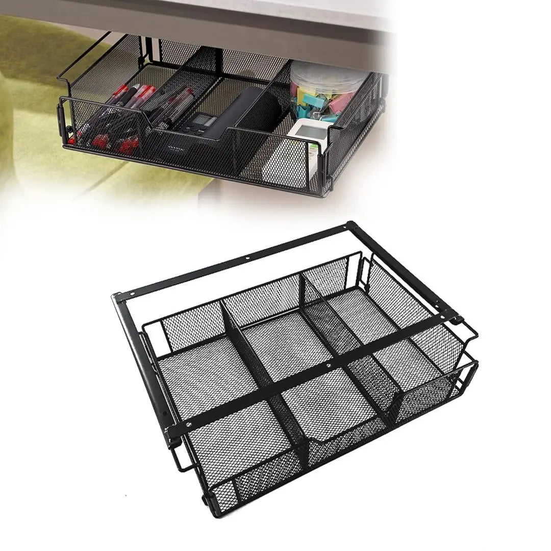 Estante de almacenamiento debajo de la mesa con cajones, almacenamiento lateral de escritorio, almacenamiento de escritorio, almacenamiento multifuncional