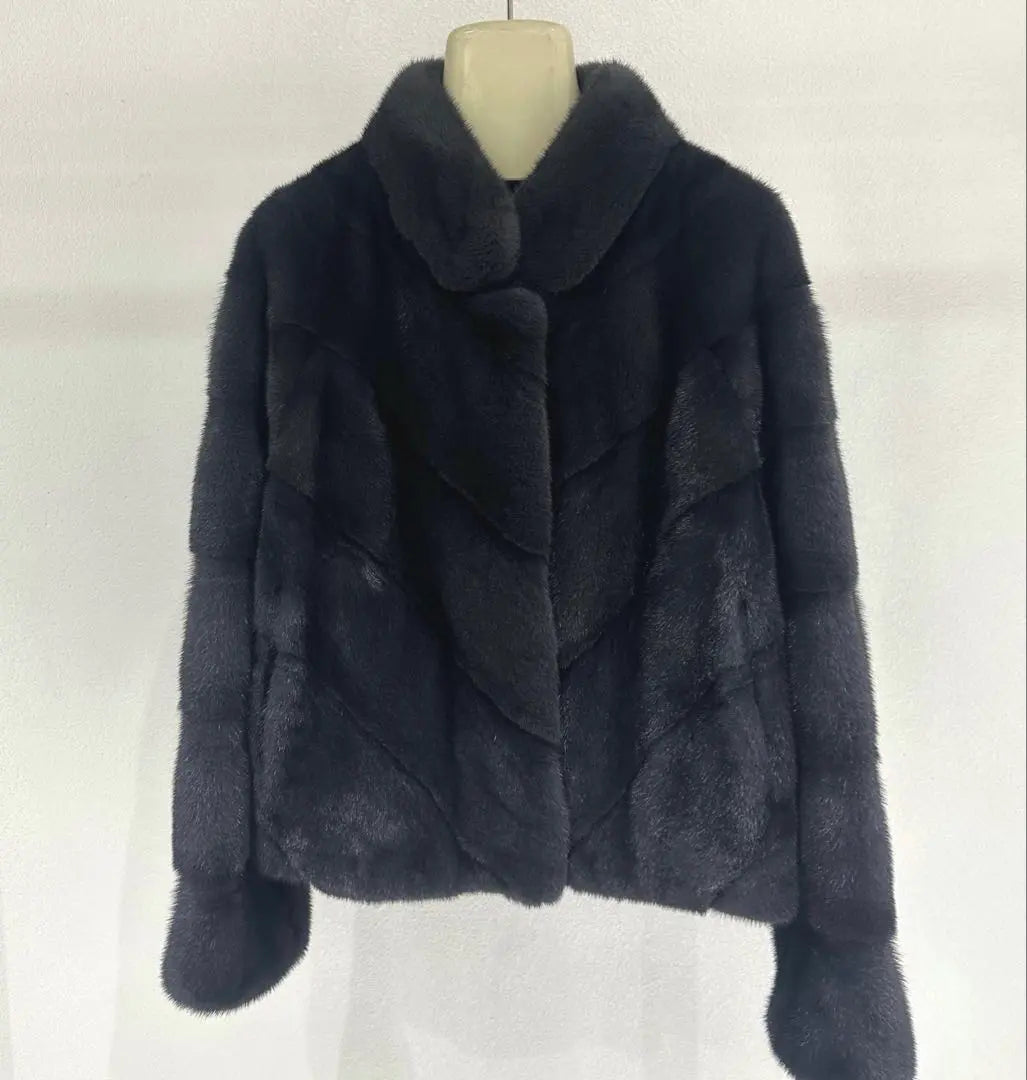 Ash Dark Purple Mink Short Coat