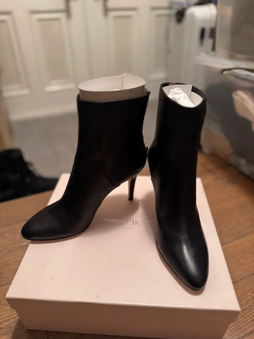 JIMMY CHOO BROCK Black Booty 24cm 37 size