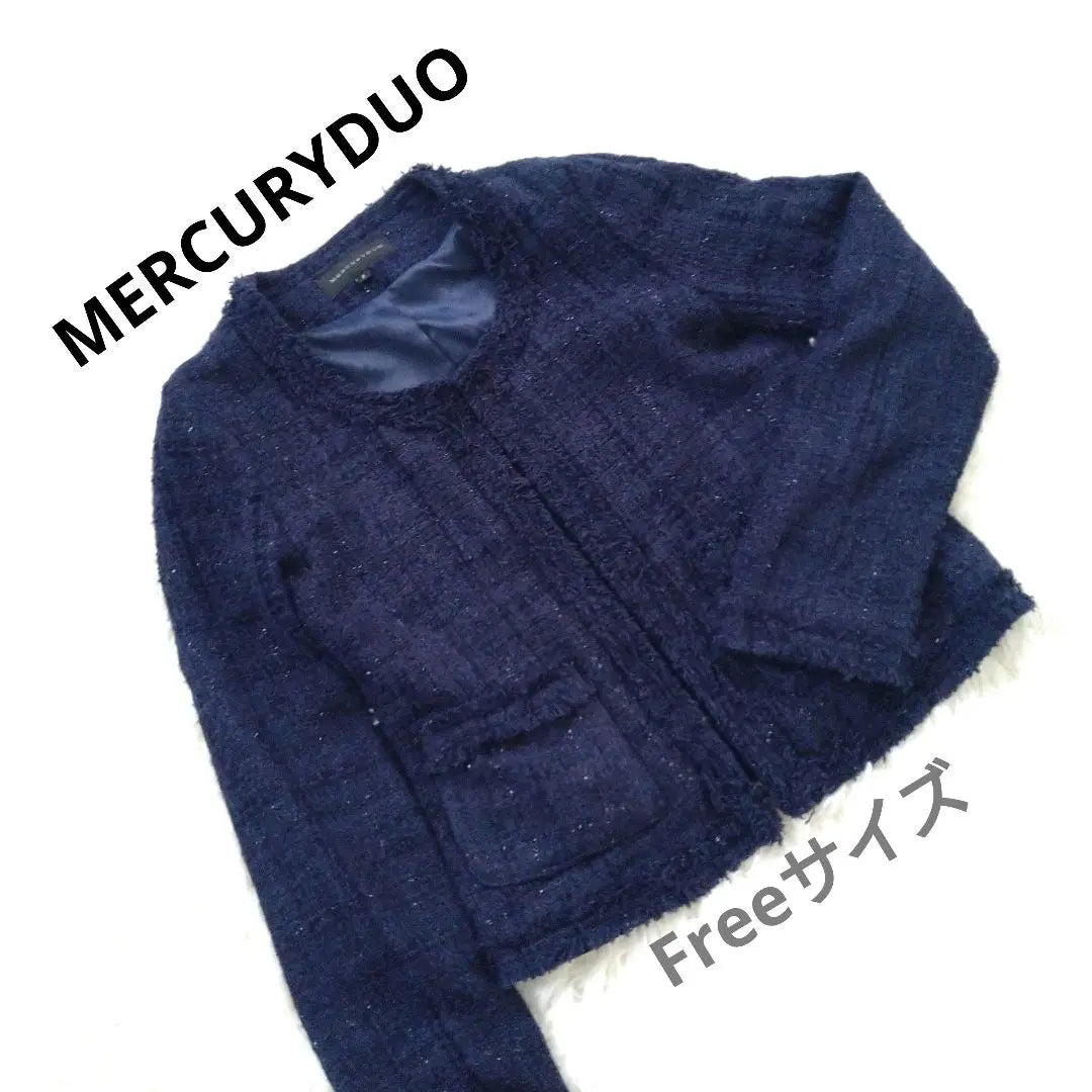 [Ropa vieja] Chaqueta de tweed Mercuryduo Free Navy