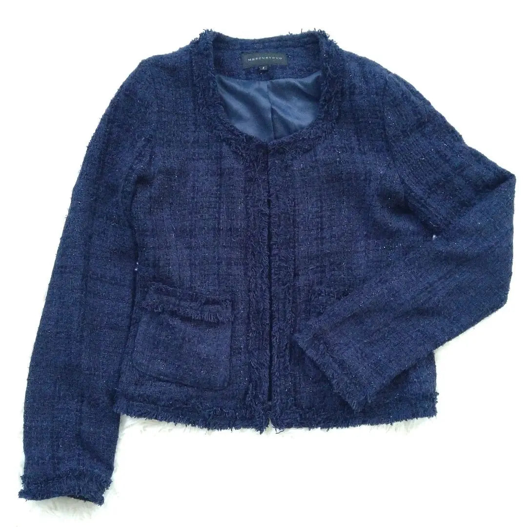 [Ropa vieja] Chaqueta de tweed Mercuryduo Free Navy