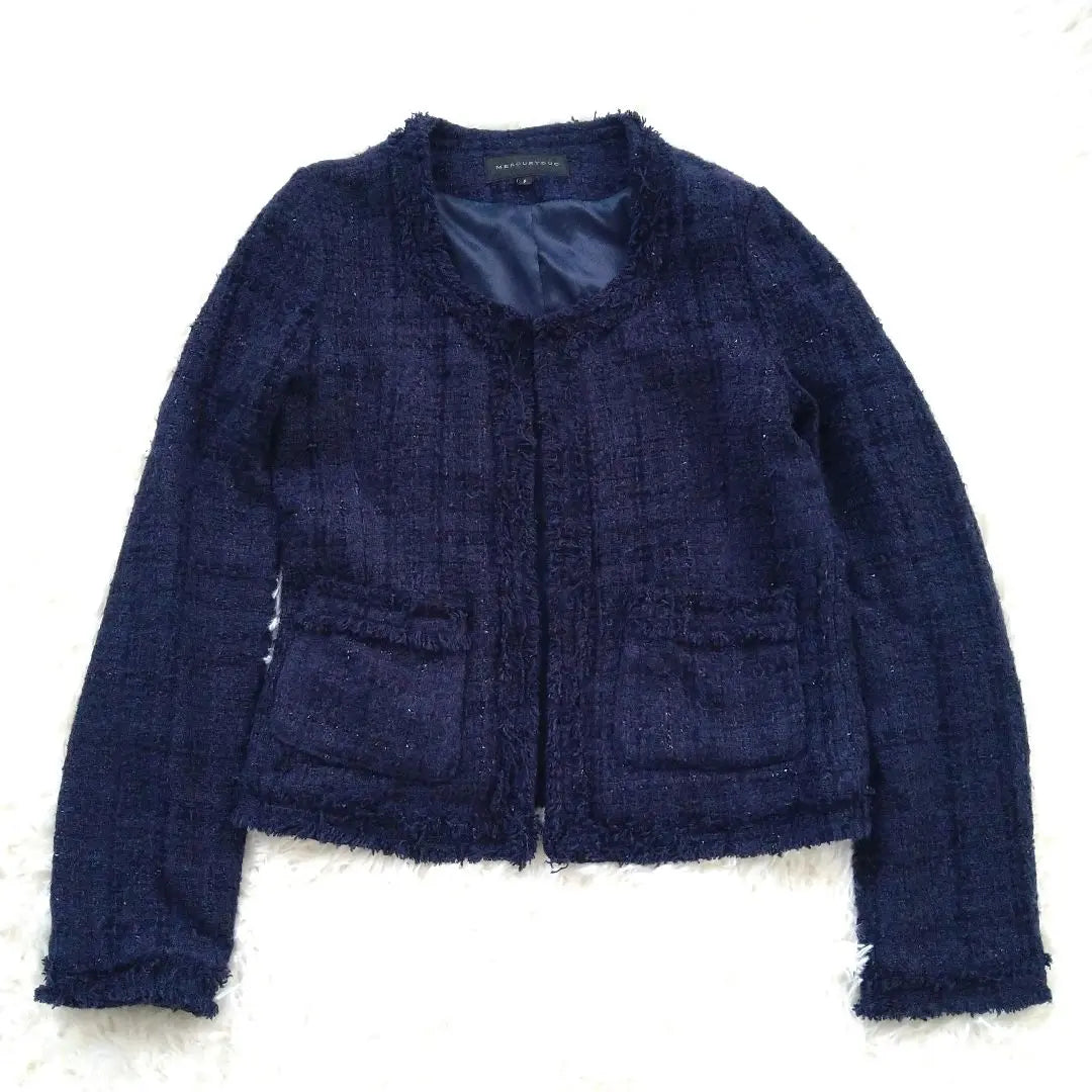 [Ropa vieja] Chaqueta de tweed Mercuryduo Free Navy