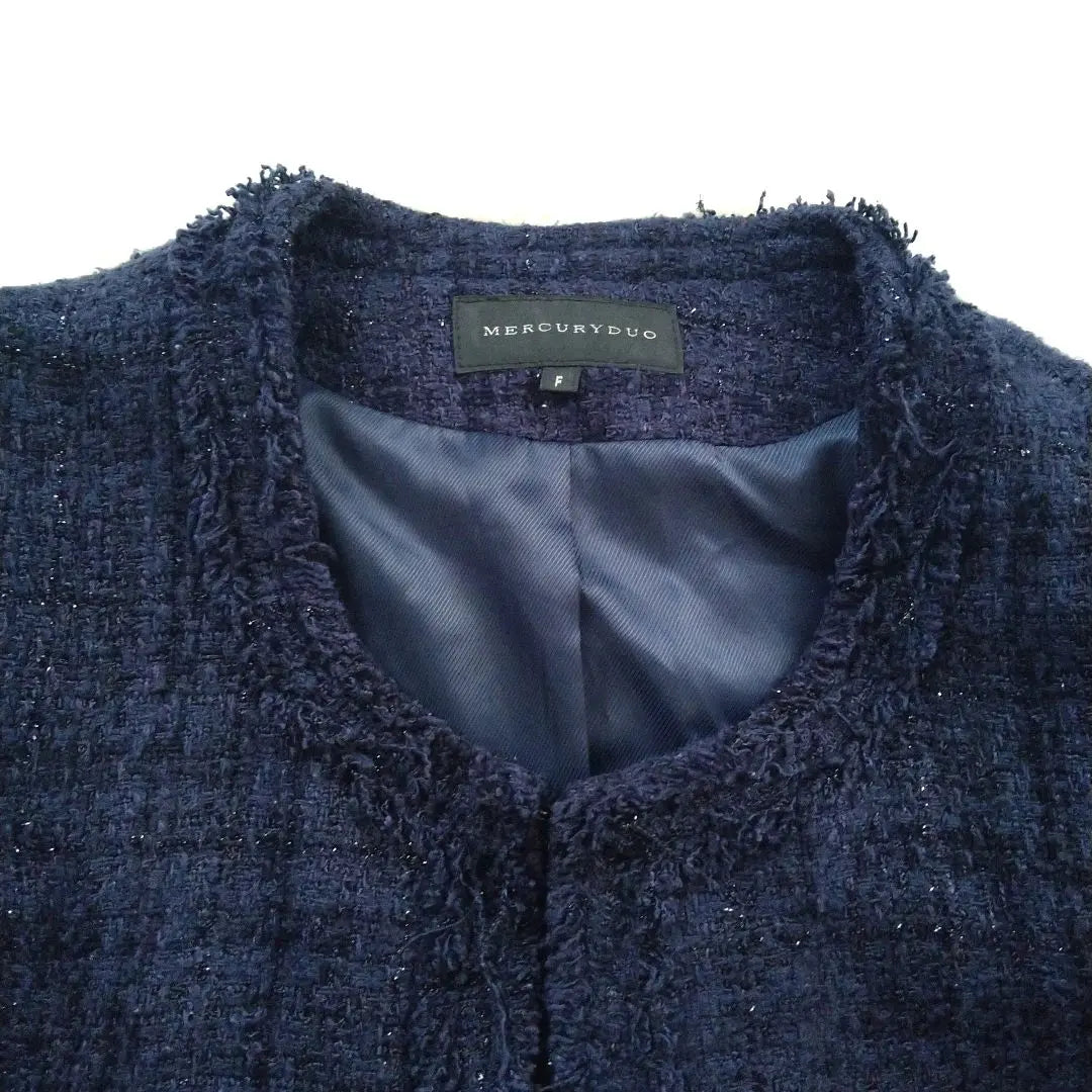 [Ropa vieja] Chaqueta de tweed Mercuryduo Free Navy