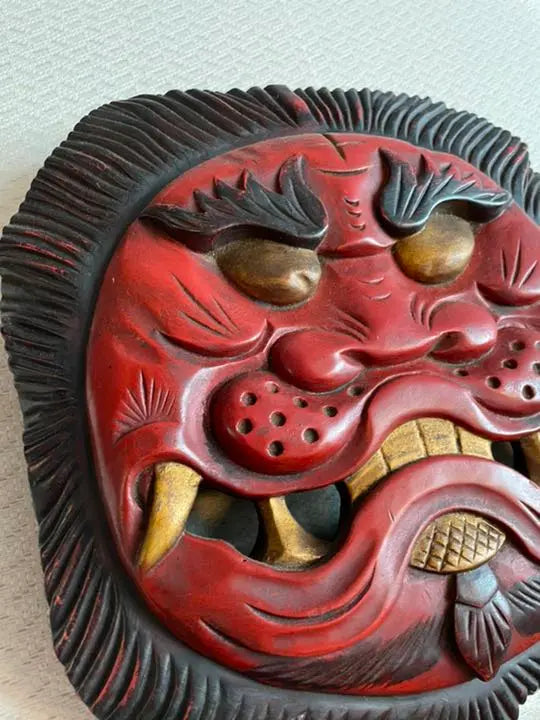 Declutter! [Used item] This is a wooden carved red demon doll. [Free shipping]