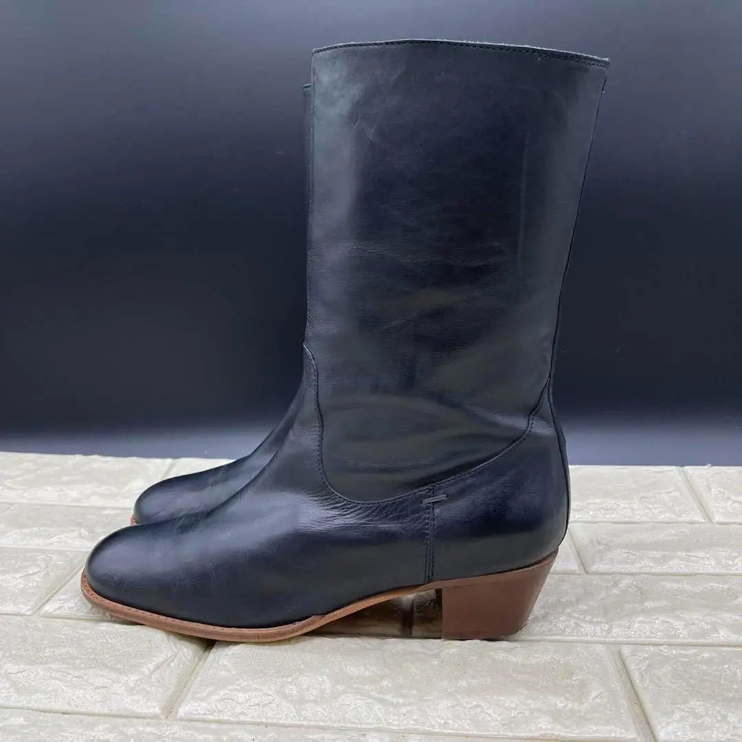 ❤Good condition❤Margaret Howell Idea Middle Boots Chunky Heel Black