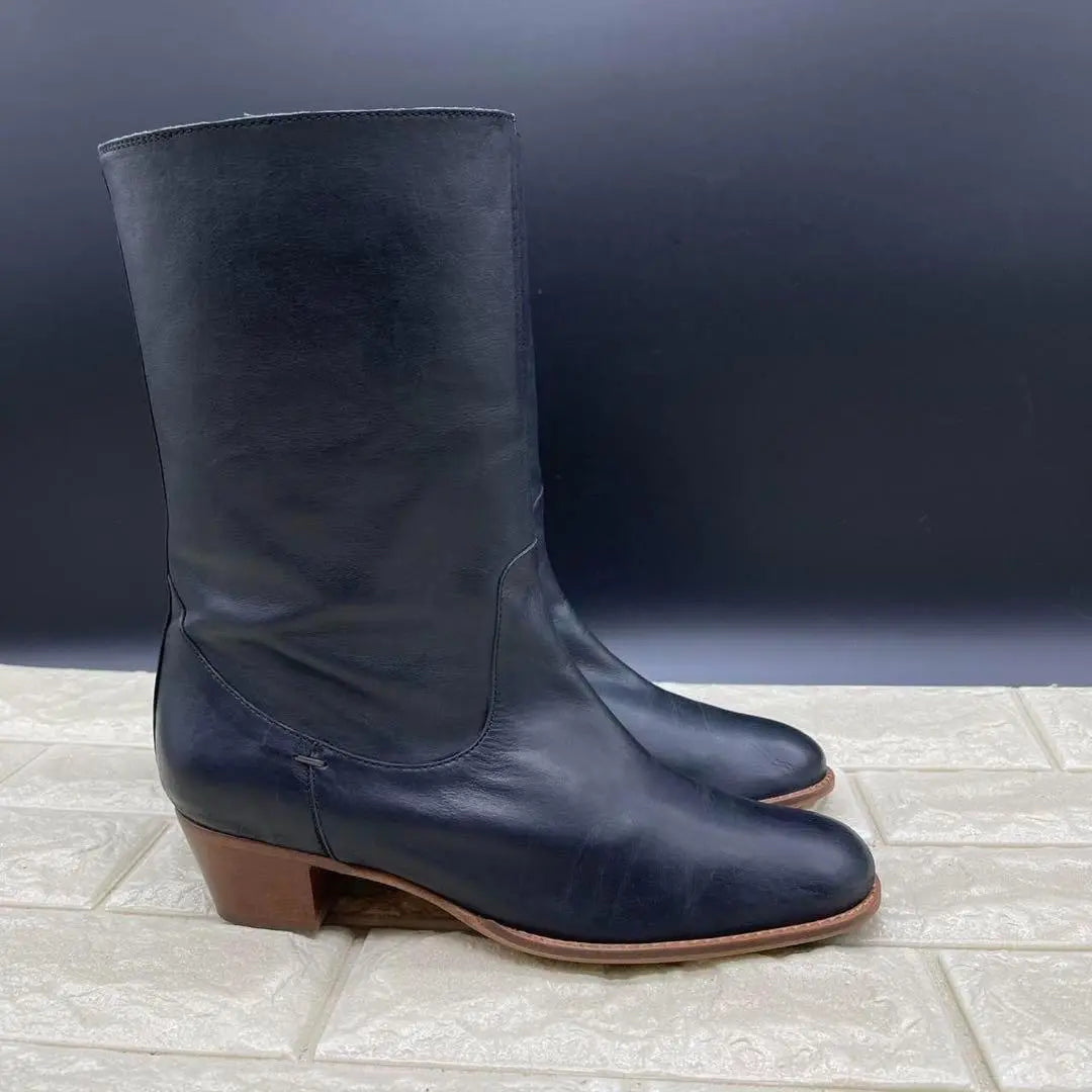 ❤Good condition❤Margaret Howell Idea Middle Boots Chunky Heel Black