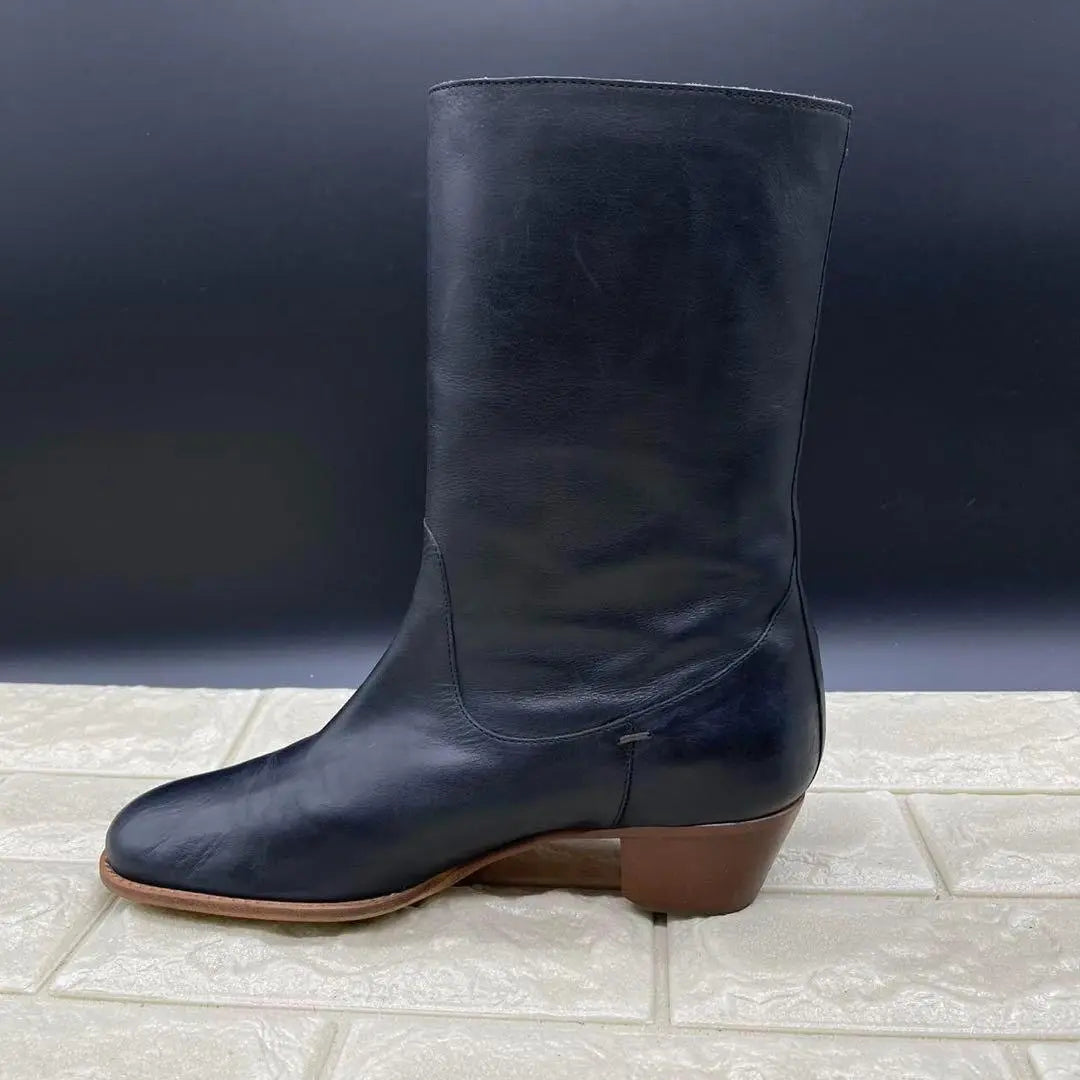 ❤Good condition❤Margaret Howell Idea Middle Boots Chunky Heel Black