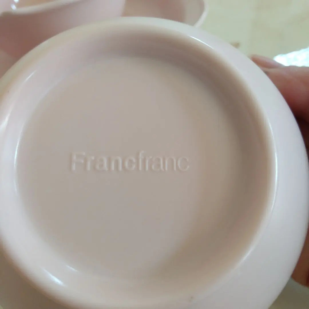 Francfranc Pink Plate Plate Tea bowl Bowl Set of 3