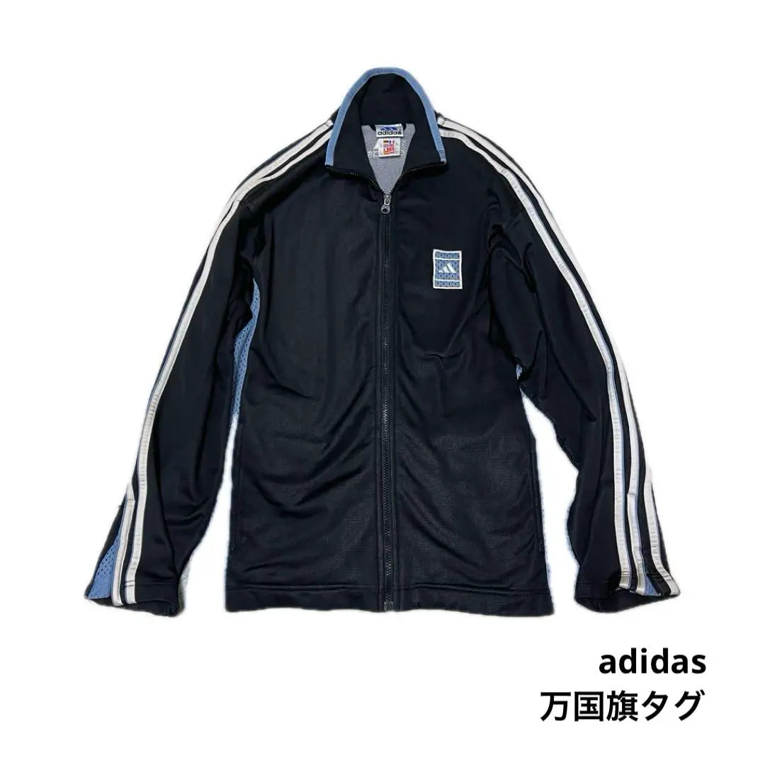 ● Adidas Adidas ● Vintage Track Jacket / Jersey ● Mannokuni Flag Tag | ●adidas・アディダス●ビンテージトラックジャケット・ジャージ●万国旗タグ