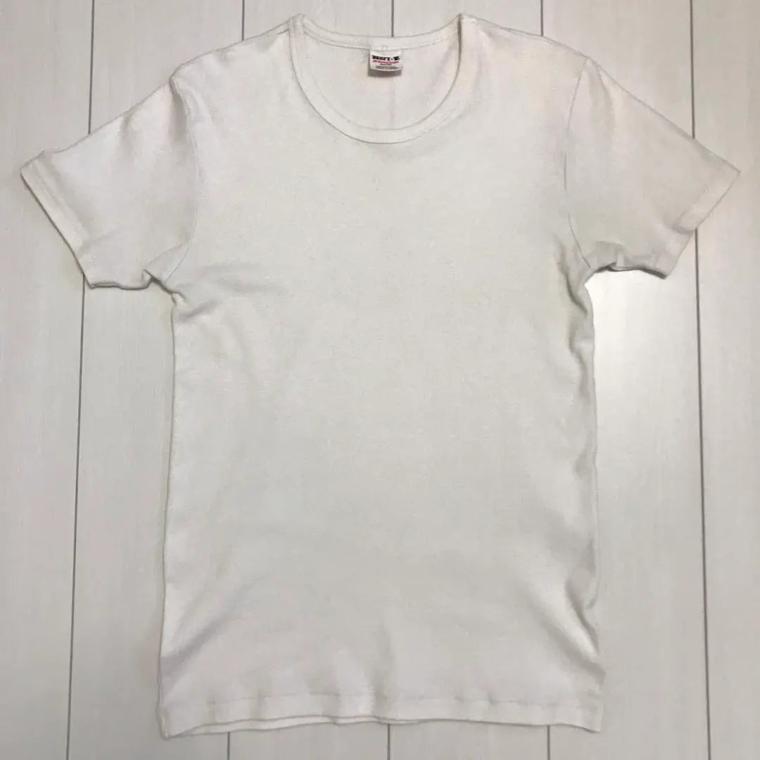 Regular second-hand clothing! Hanes BEEFY-T Plain T-shirt Cut and sew White