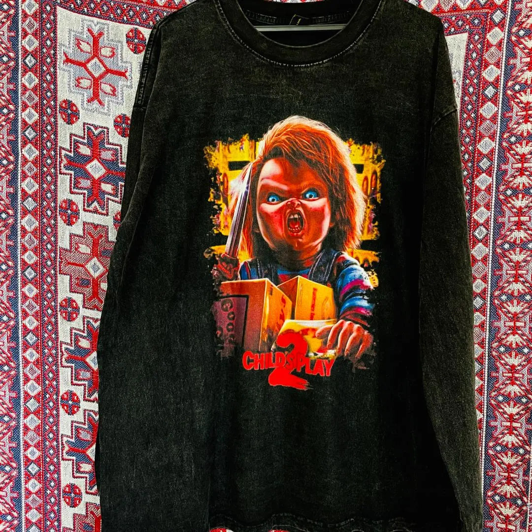 Nuevo ✨ Niño Playron T Manga Larga Hombre Negro XL XXL 3XL | 新品✨チャイルドプレイ ロンT 長袖 メンズ ブラック XL XXL 3XL