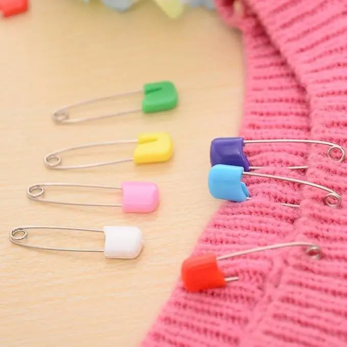 ⭐️ 50 Safety Pins Pack Assorted Color Diapers Pin Plastic Head | ⭐️安全ピン 50個パック アソートカラー おむつピン プラスチックヘッド