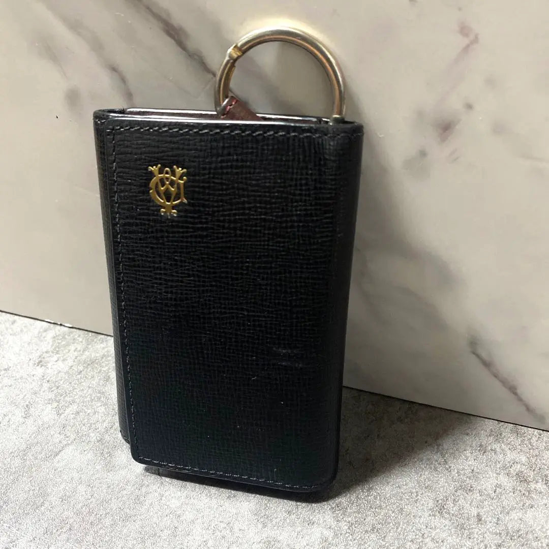 ✨Con caja✨Estuche para llaves Dunhill FURHAM BELGRAVE Cuero negro