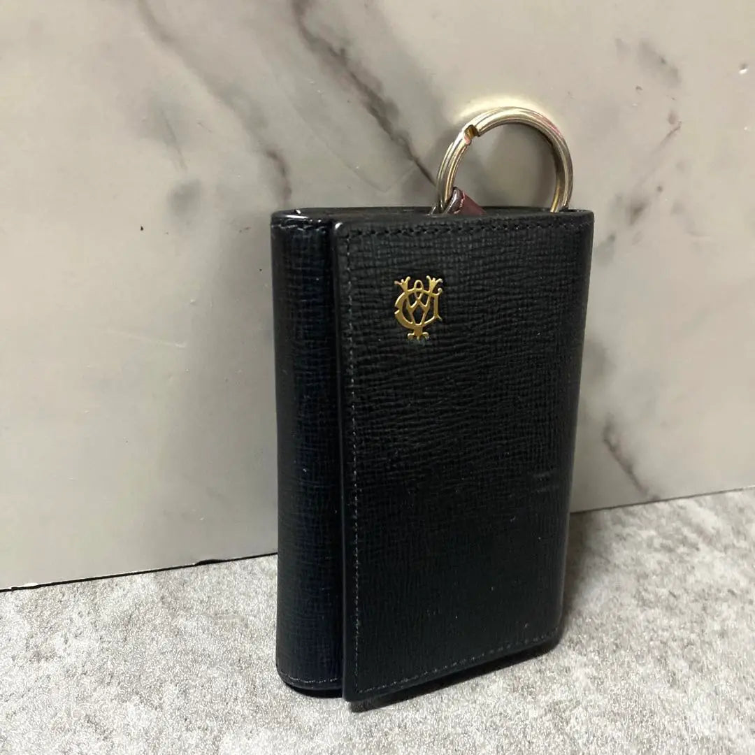 ✨Con caja✨Estuche para llaves Dunhill FURHAM BELGRAVE Cuero negro