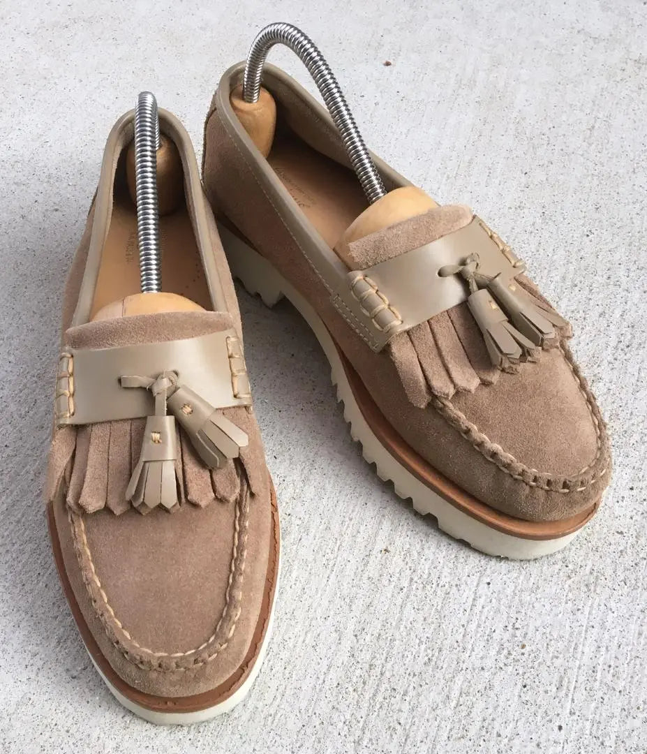 ★G.H.BASS❋Quilted tassel loafers thick sole 37