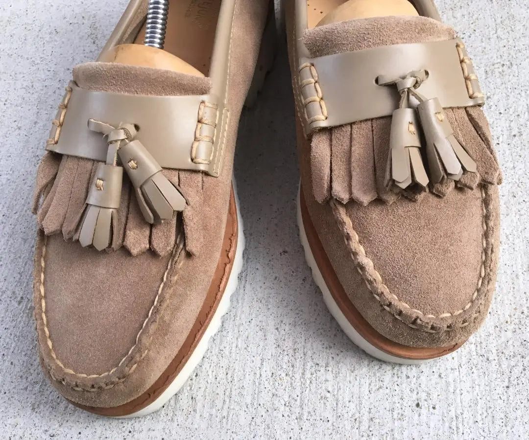 ★G.H.BASS❋Quilted tassel loafers thick sole 37