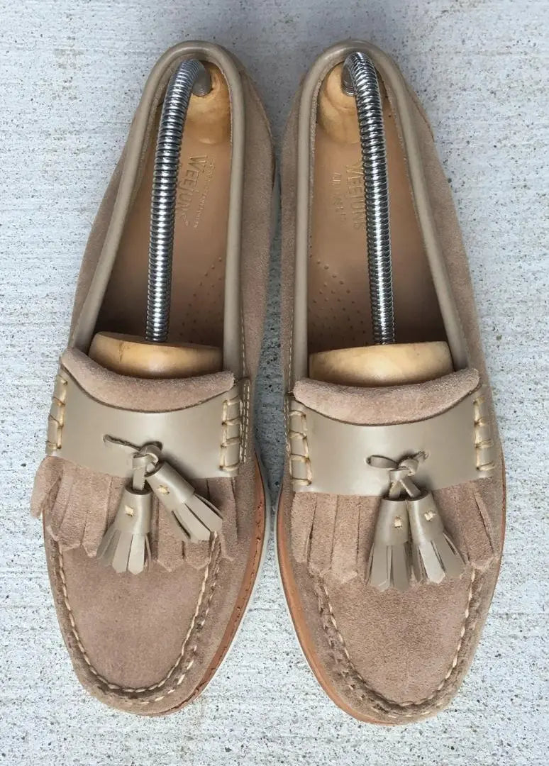 ★G.H.BASS❋Quilted tassel loafers thick sole 37