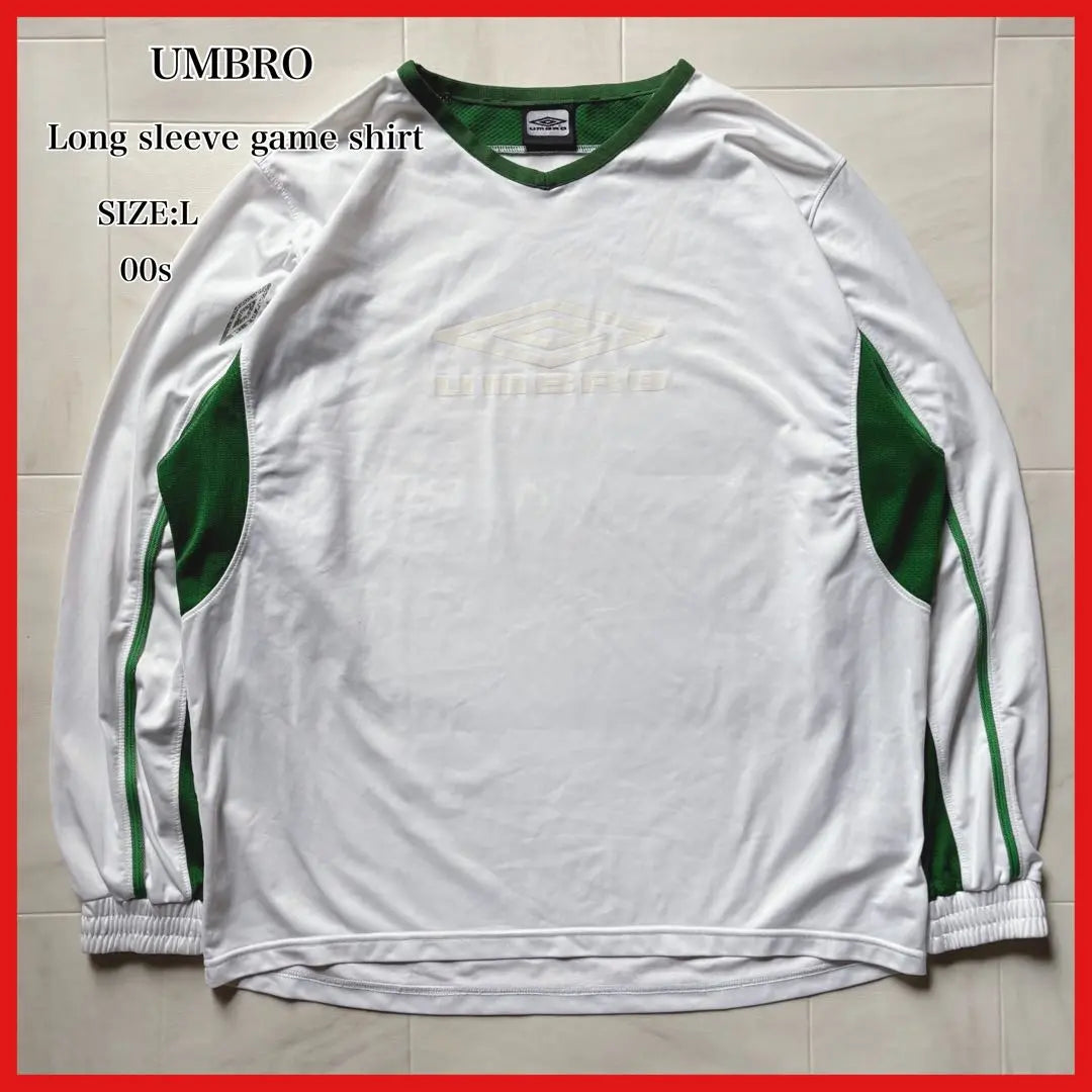 [Good color scheme] Umbro Game Shirt Long Sleeve Bicolor Center Logo 00s L