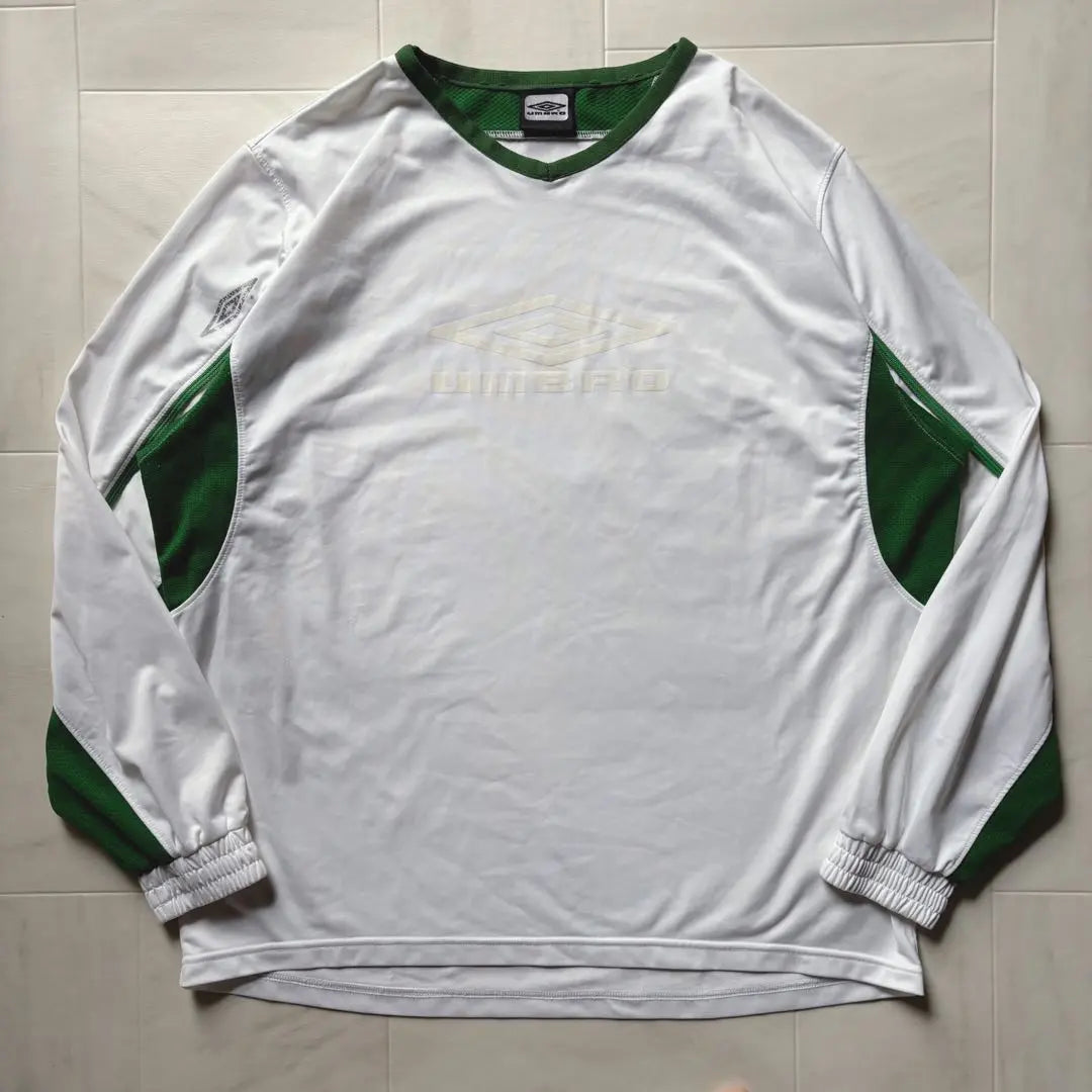 [Good color scheme] Umbro Game Shirt Long Sleeve Bicolor Center Logo 00s L