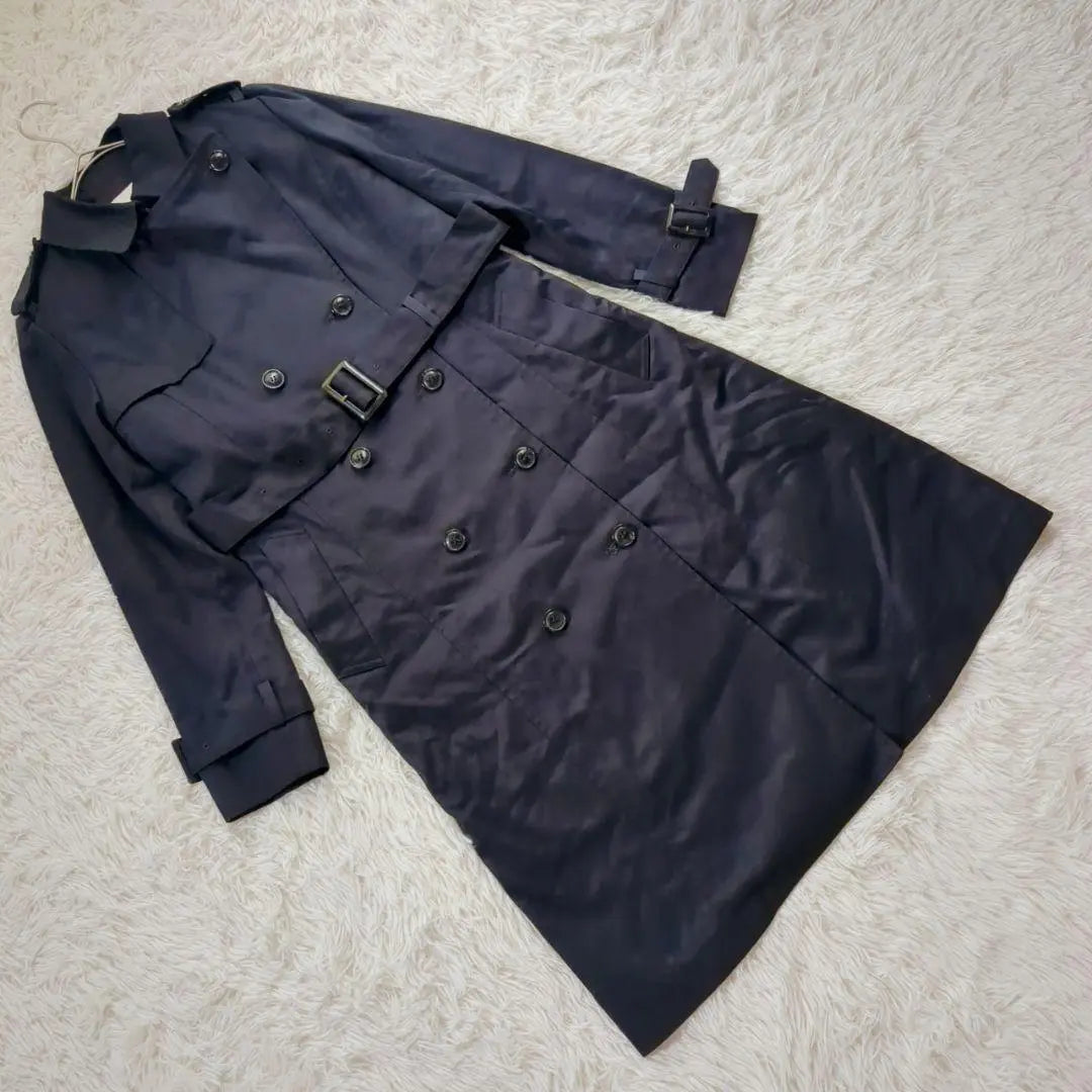 [Titchi] (M) Navy with long trench coat inner belt