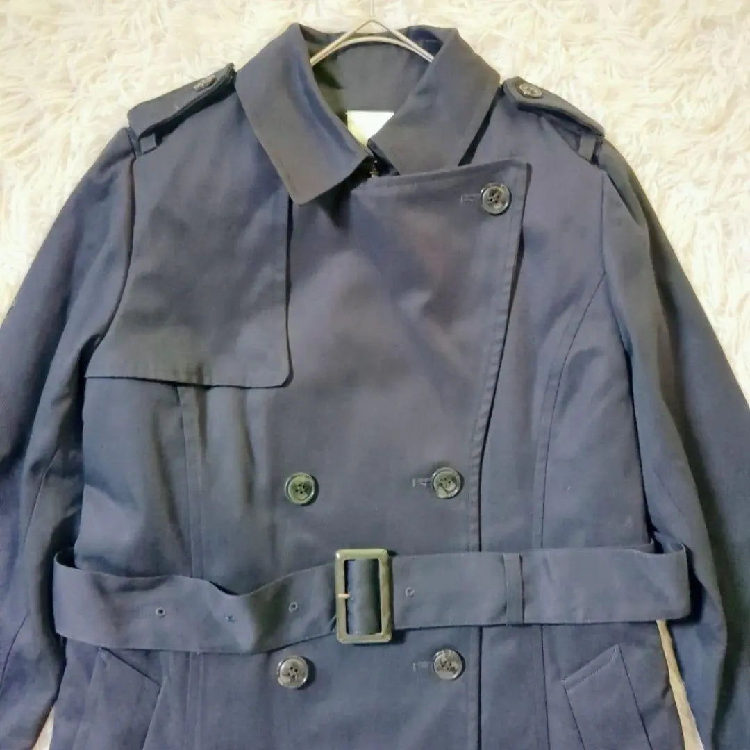 [Titchi] (M) Navy with long trench coat inner belt