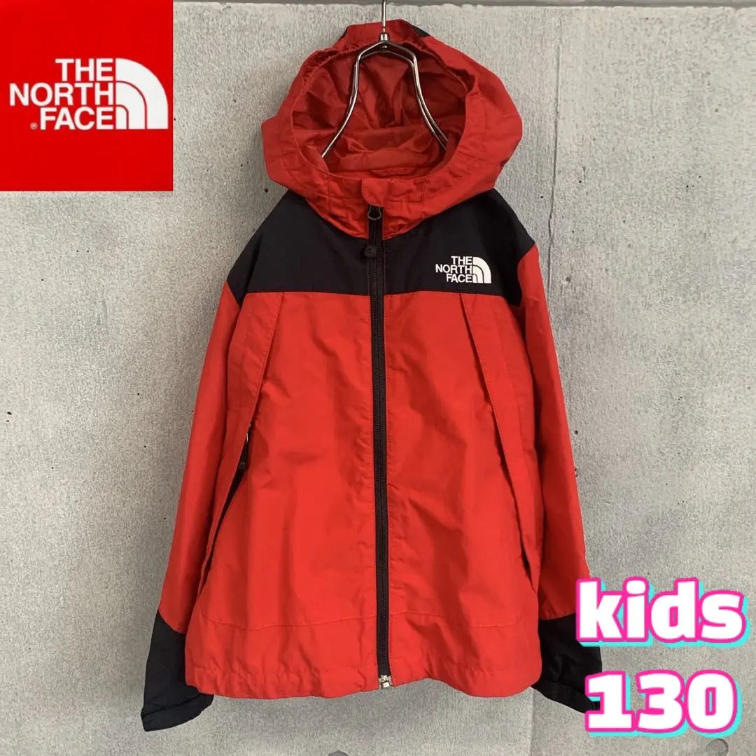 North Face Mountain Parka Chest Logo Red Kids 130