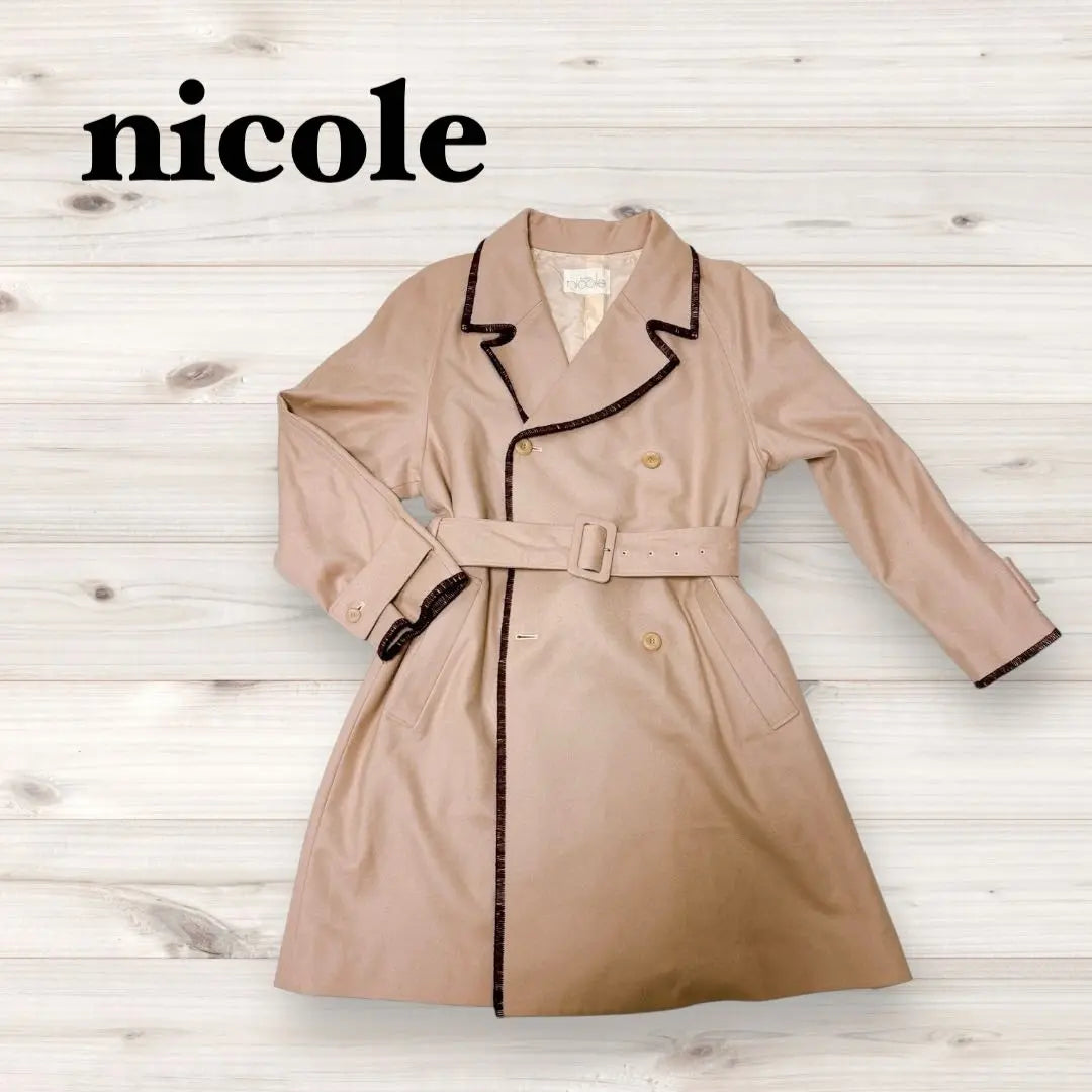 Abrigo largo Nicole, ropa de abrigo con cinturón, elegante, hermoso, de lujo, para una cita