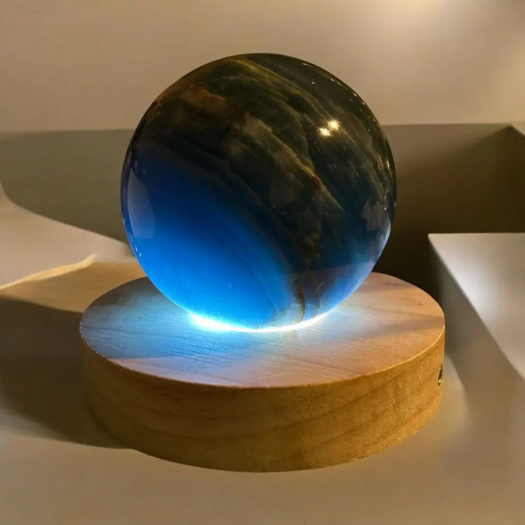 [Nuevo] Gran esfera de ónix azul con un hermoso color azul | 【新品】青が綺麗な大きめブルーのオニキススフィア