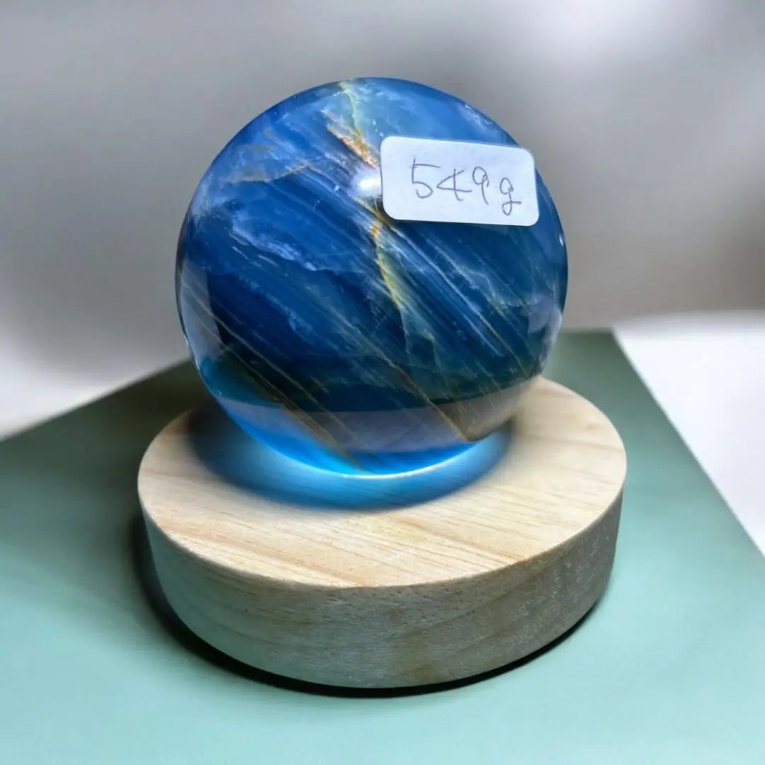 [Nuevo] Gran esfera de ónix azul con un hermoso color azul | 【新品】青が綺麗な大きめブルーのオニキススフィア