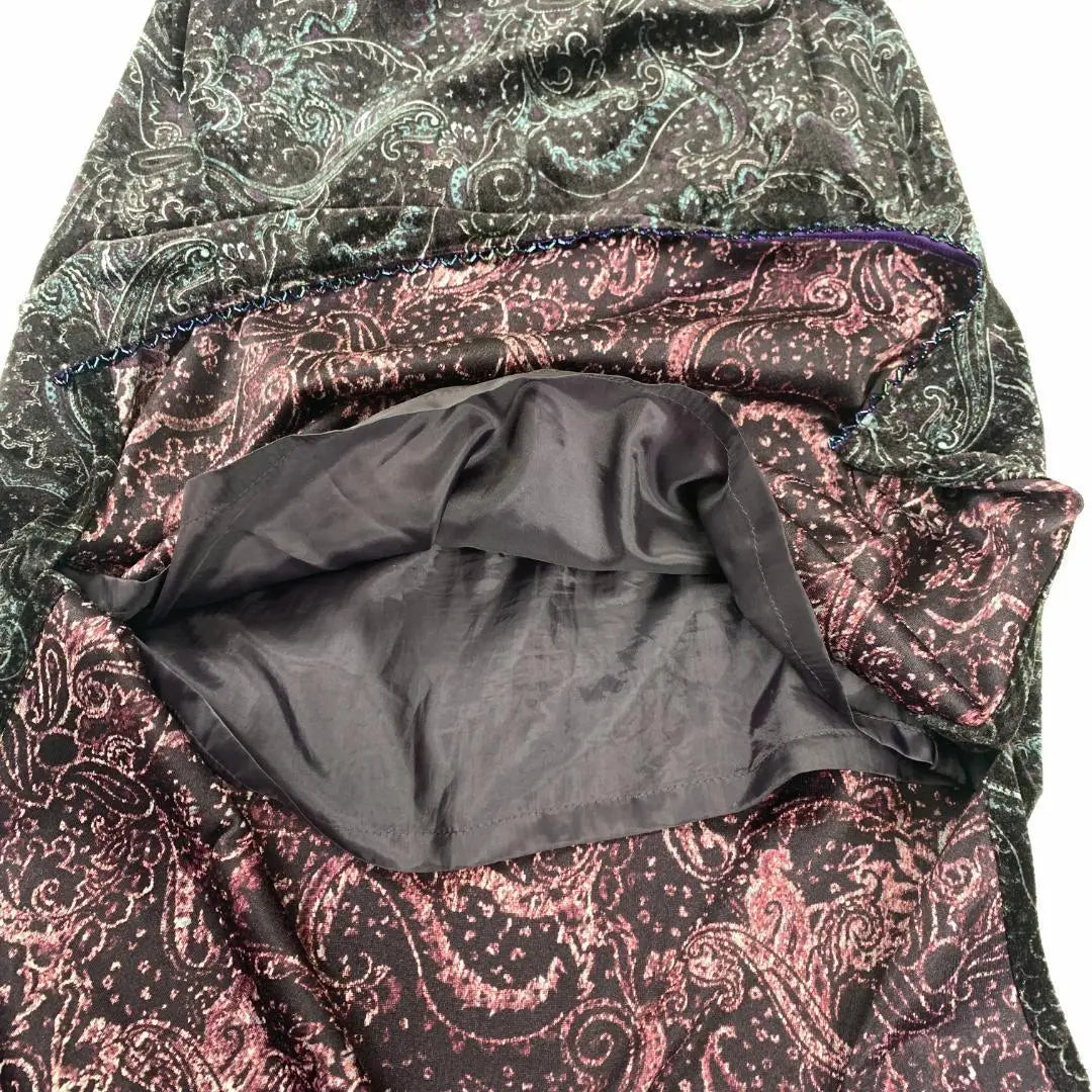 A2465 Indivi Tight Skirt Dark Purple Pasley 38