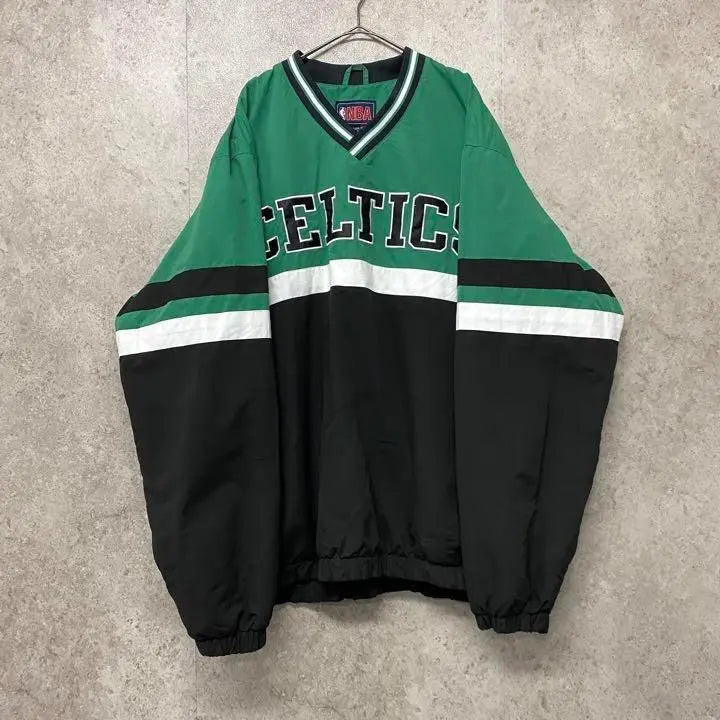 [Extremadamente rara, talla 3XL ☆ Importación europea, años 90] Chaqueta de nailon con bordado de doble cara de los Celtics de la NBA