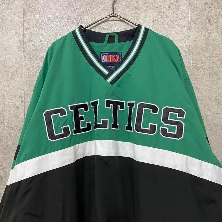 [Extremadamente rara, talla 3XL ☆ Importación europea, años 90] Chaqueta de nailon con bordado de doble cara de los Celtics de la NBA