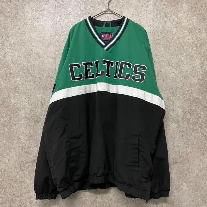 [Extremadamente rara, talla 3XL ☆ Importación europea, años 90] Chaqueta de nailon con bordado de doble cara de los Celtics de la NBA