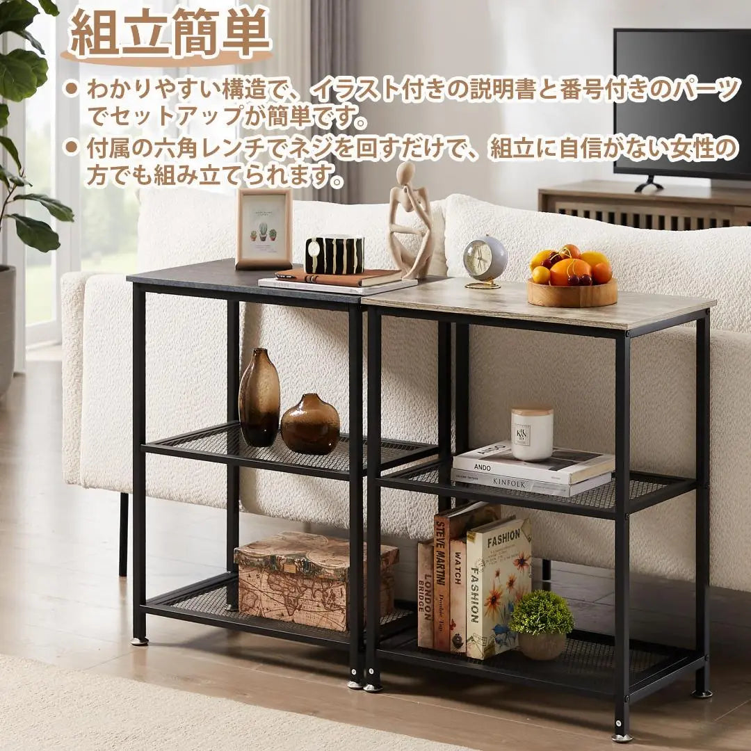 ◎Attractive design industrial vintage side table gray