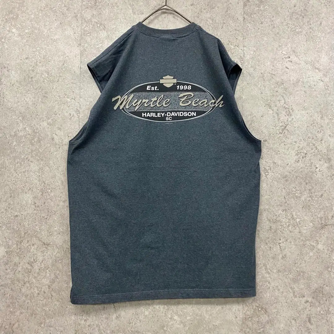 Rare USA made [Used clothing] Harley Davidson double-sided tank top for men 2XL