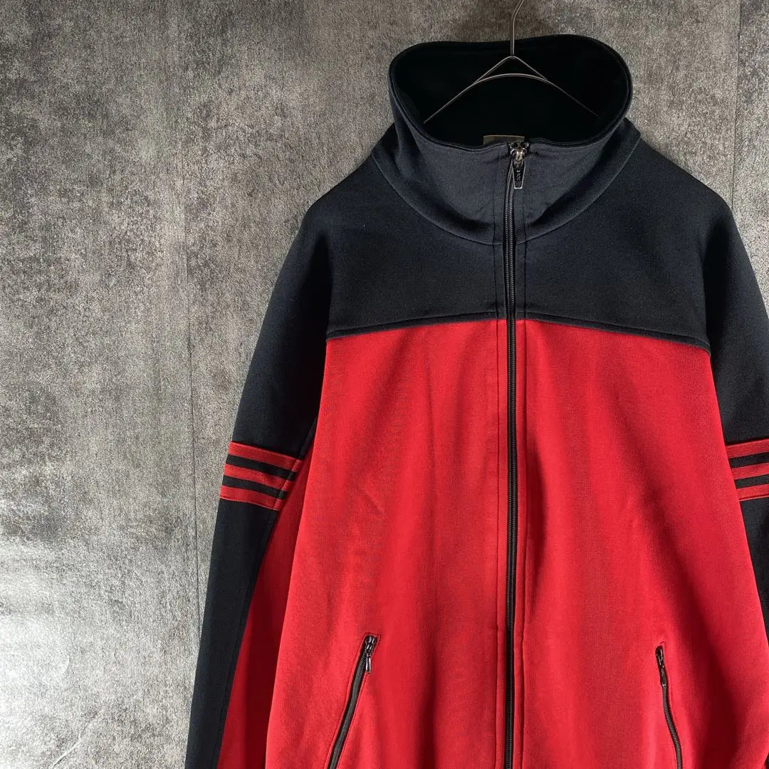 [Rare] Adidas Track Jacket, West Germany, Descente, Red Black 3