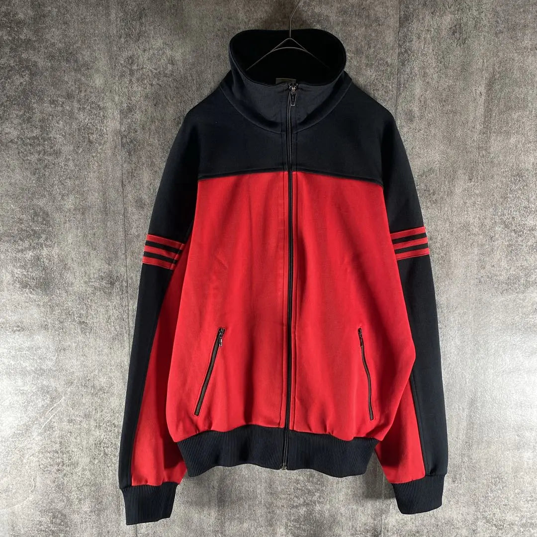 [Rare] Adidas Track Jacket, West Germany, Descente, Red Black 3