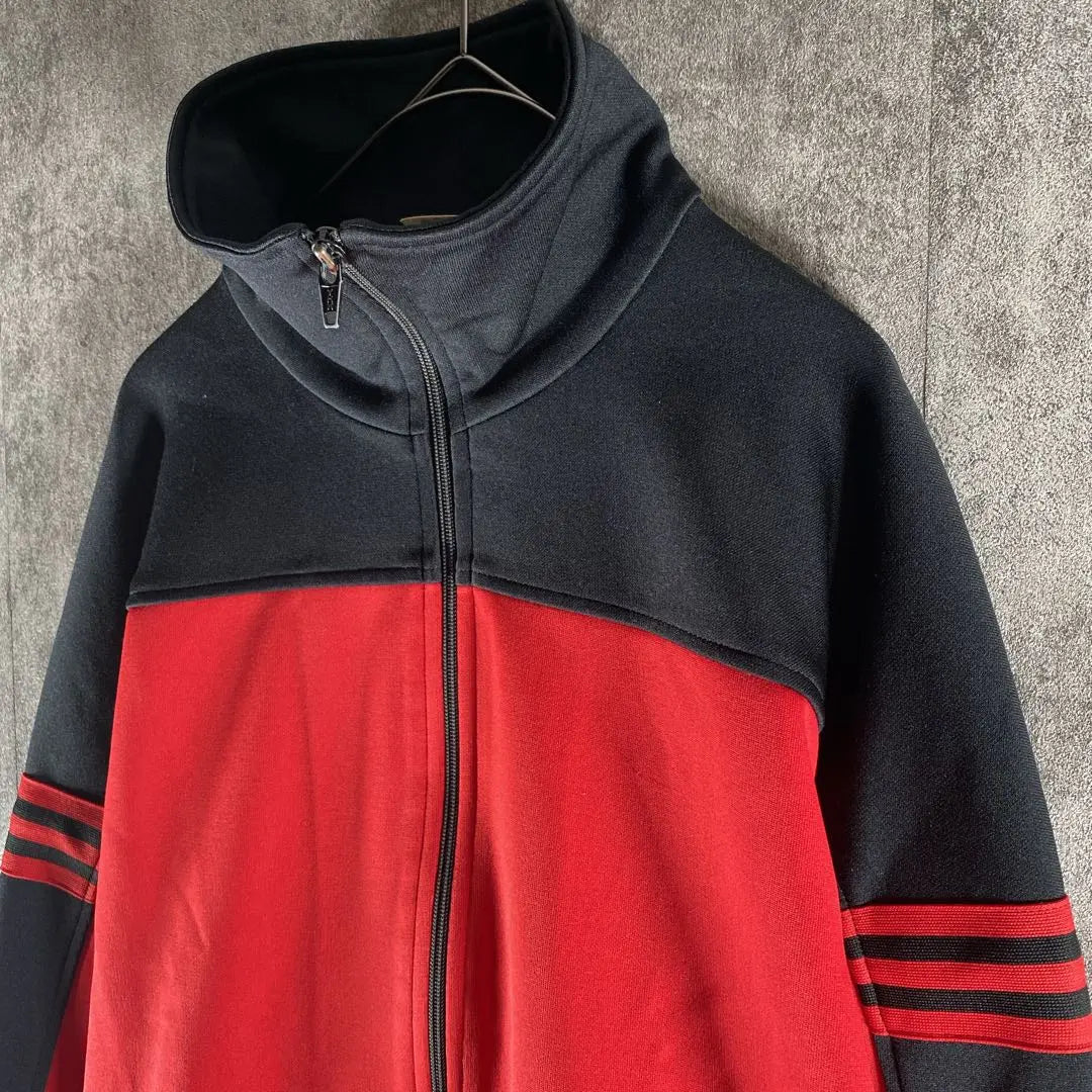 [Rare] Adidas Track Jacket, West Germany, Descente, Red Black 3