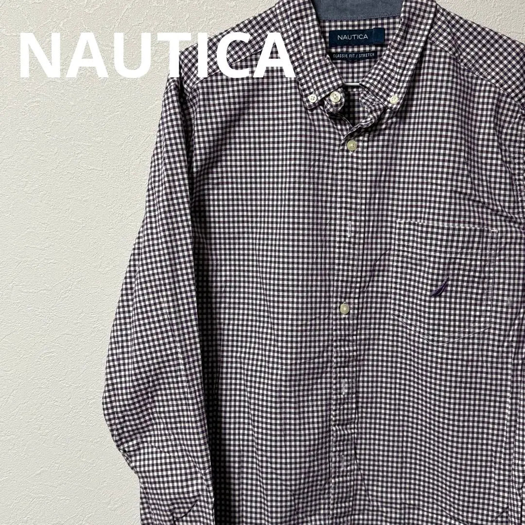 NAUTICA Check Pattern Long Sleeve Shirt Size M