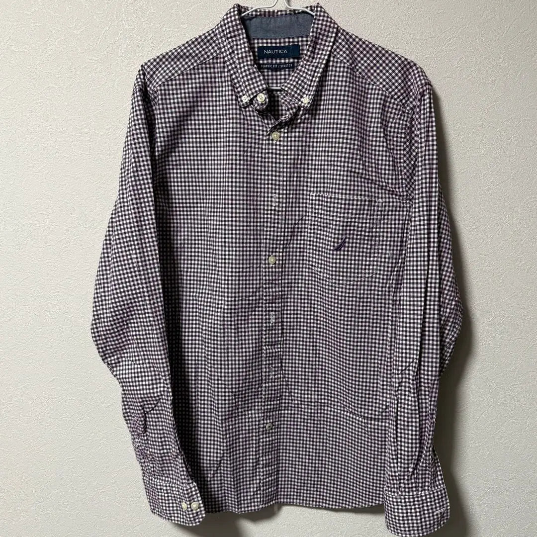 NAUTICA Check Pattern Long Sleeve Shirt Size M