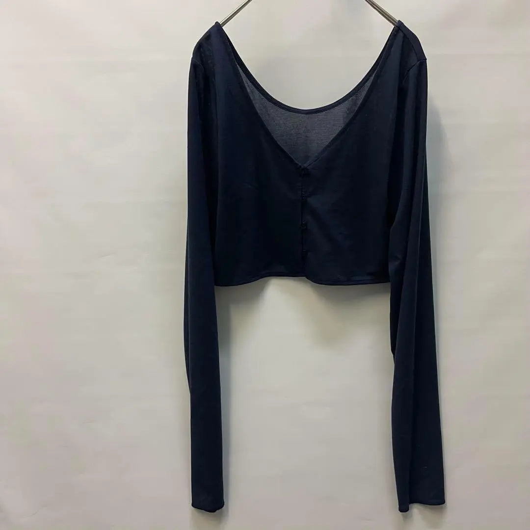 Caprice Lameage Navy Long Sleeve Tops Thin Buttoned Women's 247 | カプリシュレマージュネイビー 長袖トップス 薄手　ボタン付き　レディース　247