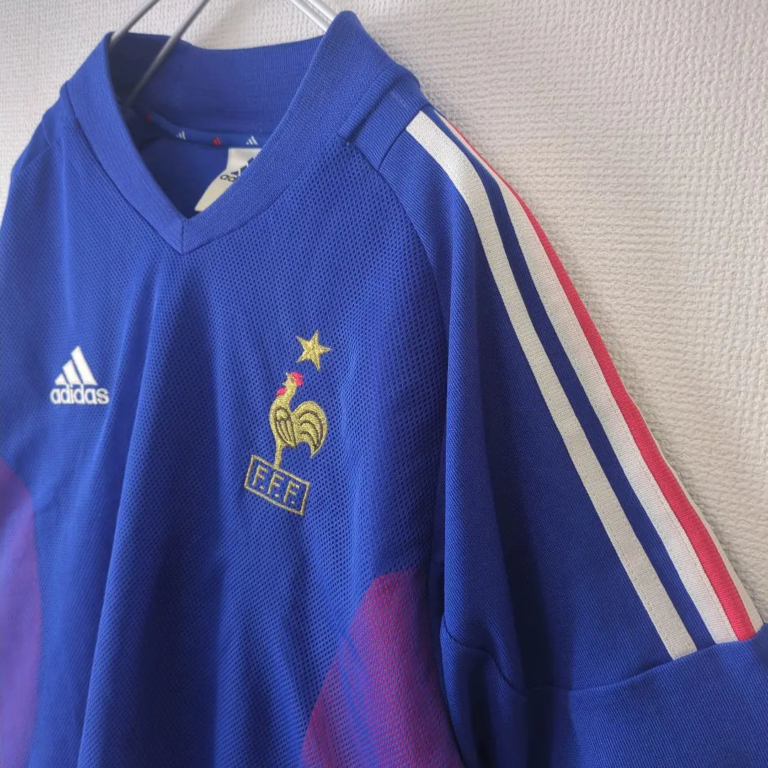 Camiseta de fútbol de la selección nacional de Francia Adidas 2002, color azul