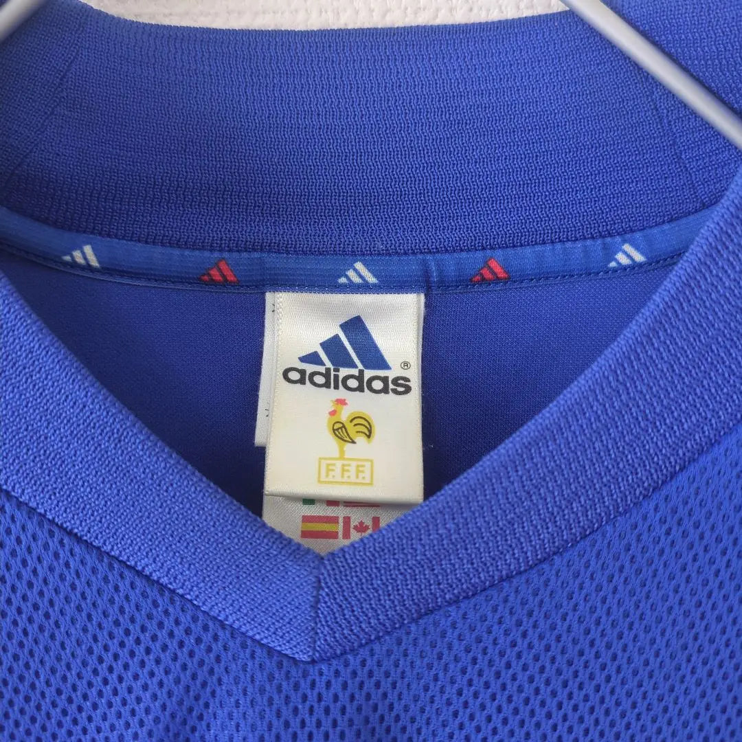 Camiseta de fútbol de la selección nacional de Francia Adidas 2002, color azul