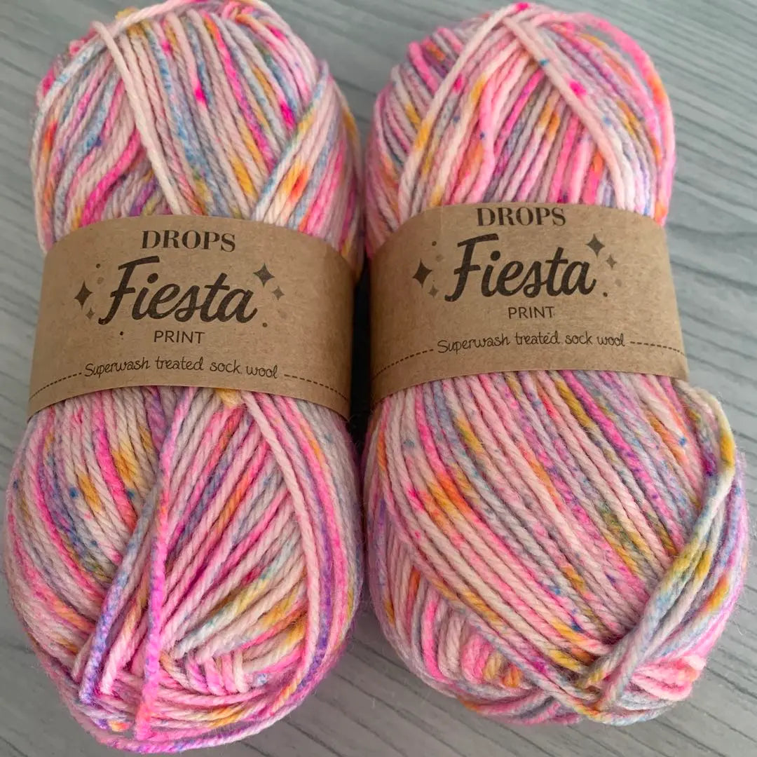 Sock Yarn DROPS Fiesta 50g x 2 balls equivalent to opal yarn 6ply