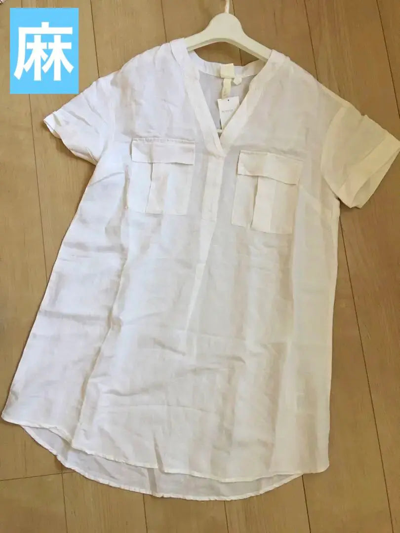 ★Price reduction only now★ Nice! H&M Linen Blend, Refreshing Short Sleeve Tunic Shirt