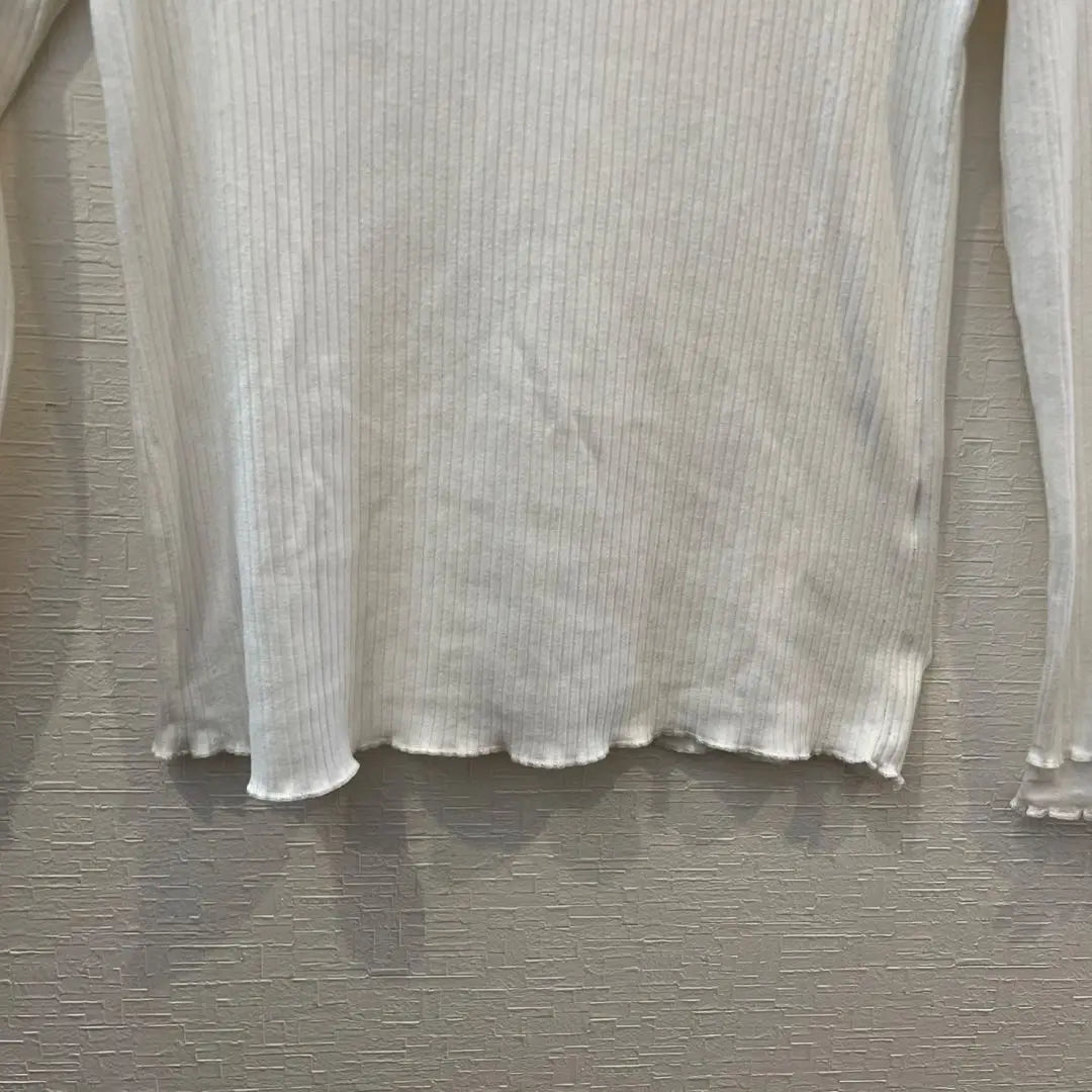 Women's Knit, Ruffle neck, Frilled sleeves, White, Long sleeves, Decoration, F | レディース　ニット　フリルネック フリル袖　ホワイト 長袖　装飾　F