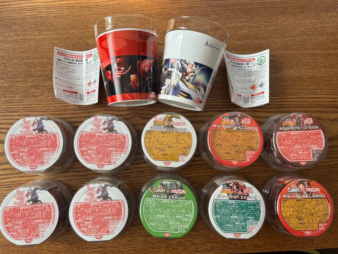 Complete Cup Noodle x Gundam mini Gundam 10 types + glass cup