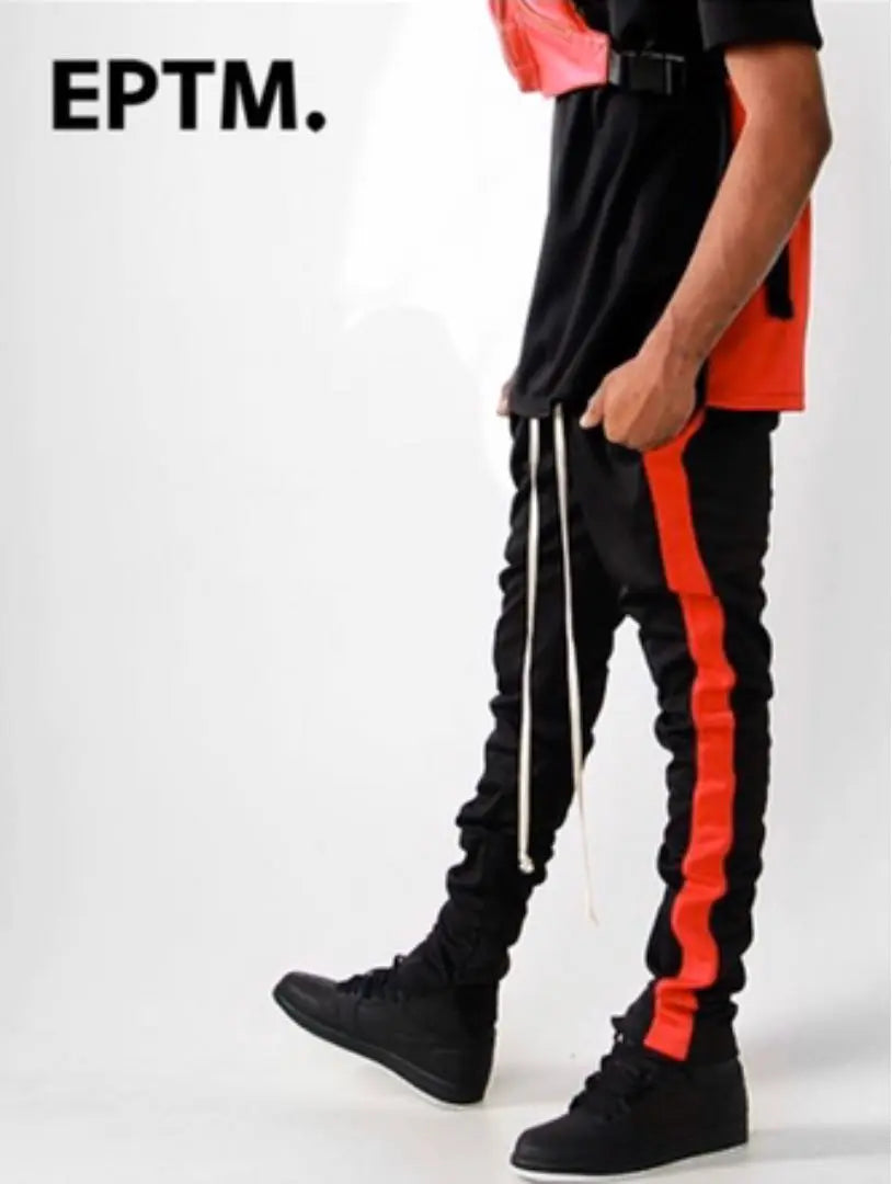 Pantalones deportivos EPTM Epitomo para hombre, color negro, talla M, línea lateral